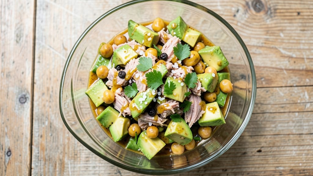Avocado Chickpea Tuna Salad Recipe: Creamy Avocado Meets Mediterranean Crunch