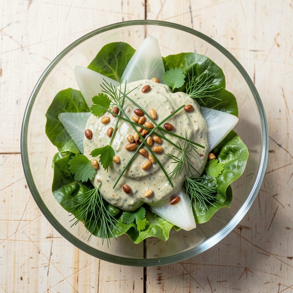 1948 Green Goddess Salad Recipe: Herb-Infused Creaminess With Toasted Pine Nuts