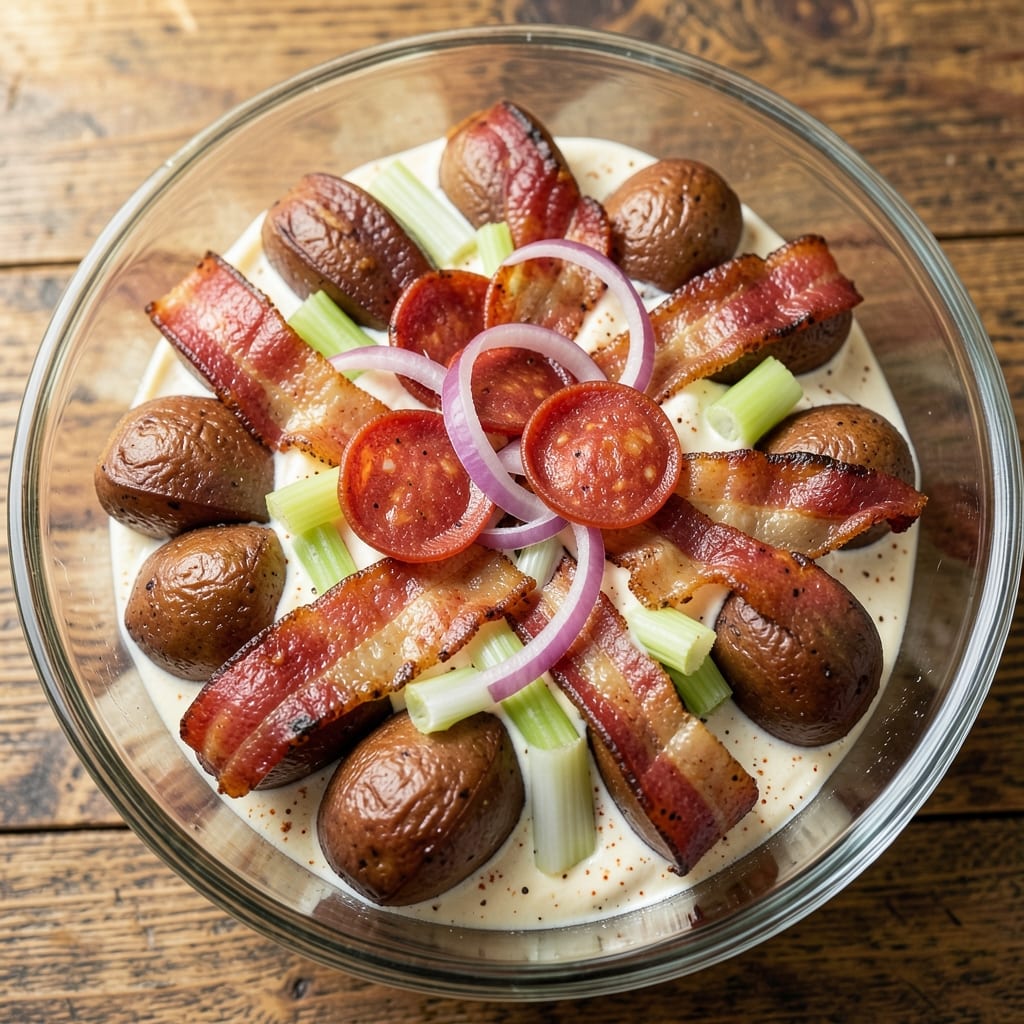 ABC Pizza Potato Salad Recipe: Crispy Bacon and Pepperoni Bites
