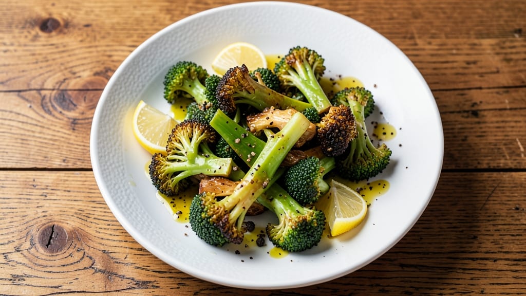 Broccoli Tossed Salad Recipe: Crispy Roasted Bites Over Creamy Lemon Vinaigrette