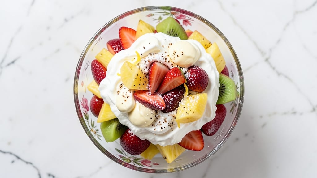 Fruit Salad Recipe with Cool Whip and Cream Cheese: Creamy Dream Layered Dessert Salad