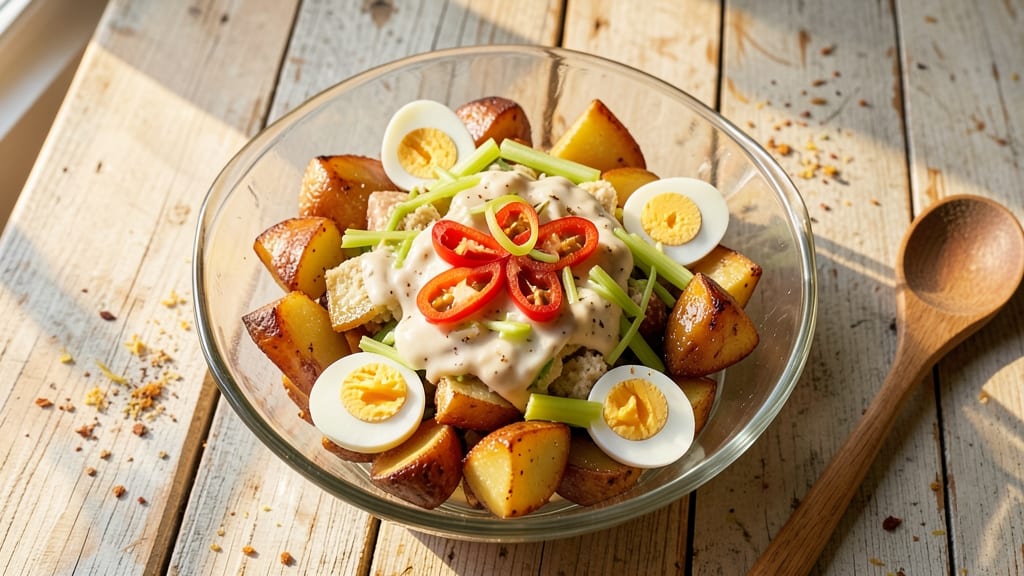 Bajan Potato Salad Recipe: Spicy Scotch Bonnet Heat with Sweet Plantains