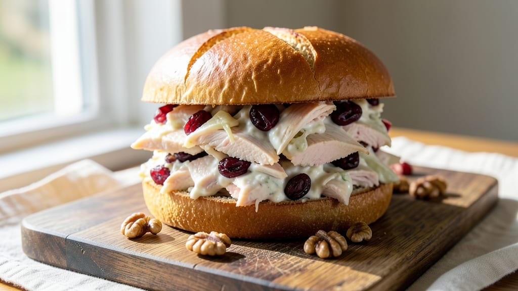 Chicken Salad Sandwich Recipe With Cranberries and Walnuts: Sweet-Tart Bite and Crunchy Texture