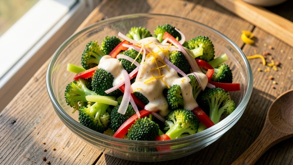 Bobby Flay's Broccoli Salad Recipe: Crisp Celery Crowns Over Creamy Anchovy-Lemon Dressing
