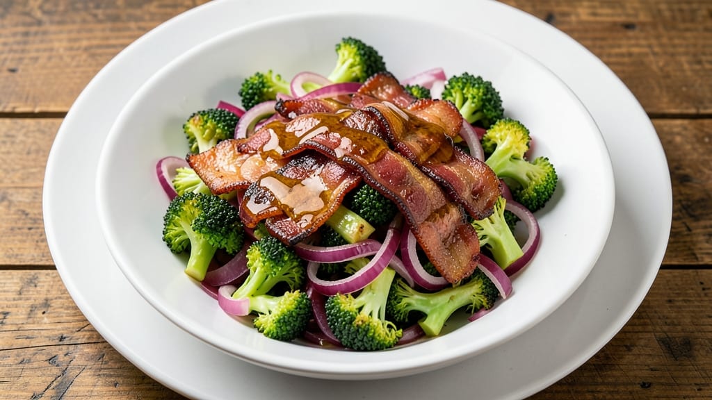 Broccoli Bacon Red Onion Salad Recipe: Smoky Crunch With Caramelized Sweetness