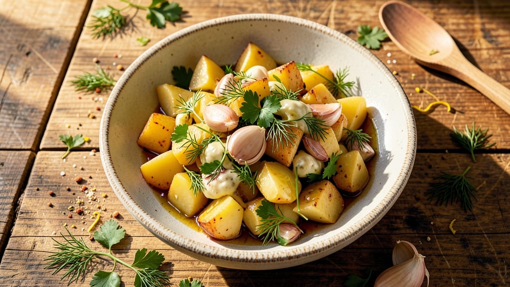 Balkan Potato Salad Recipe: Bold Garlic and Vinegar-Kissed Crunch