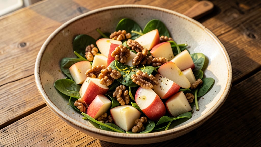 Apple Pear Walnut Salad Recipe: Sweet-Tart Crunch With Warm Spiced Dressing