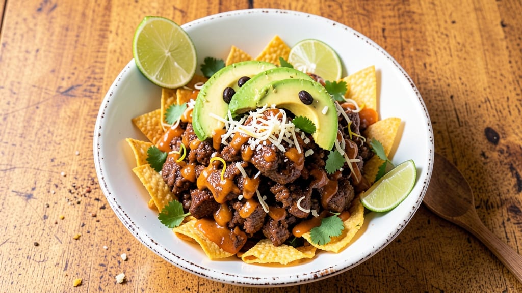 Authentic Mexican Taco Salad Recipe: Crispy Tortilla Strips and Zesty Lime-Cilantro Dressing