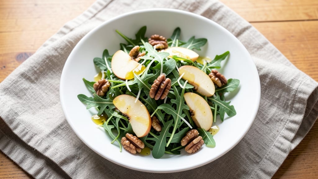 Arugula Pear Walnut Salad Recipe: Sweet-Tart Crunch With Honey-Lime Vinaigrette