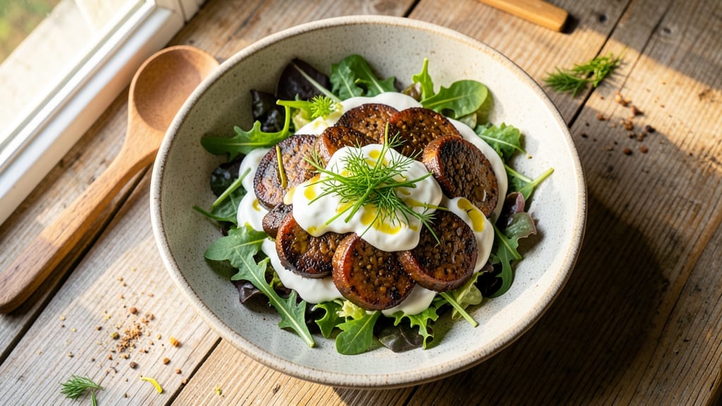 Black Pudding Salad Recipe: Savory Crunch Meets Herbed Cream Cheese Bliss