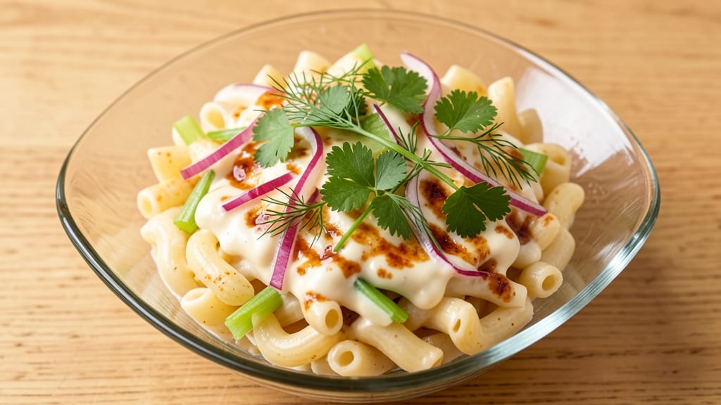 Best Foods Classic Macaroni Salad Recipe: Crisp Celery Crowns Over Zesty Herb Vinaigrette Bliss