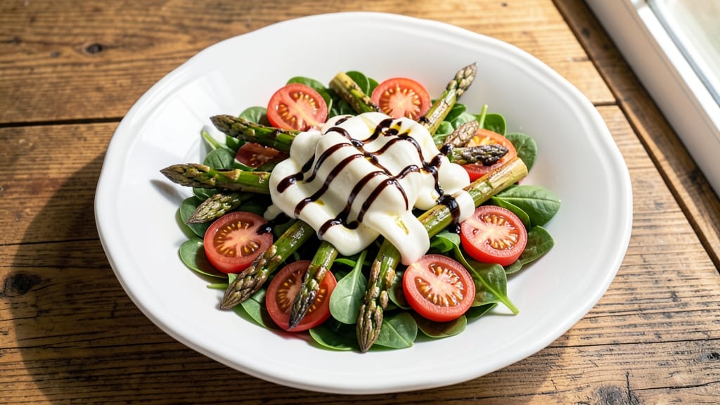 Asparagus, Tomato, and Mozzarella Salad Recipe: Bright Spring Bites in 15 Minutes