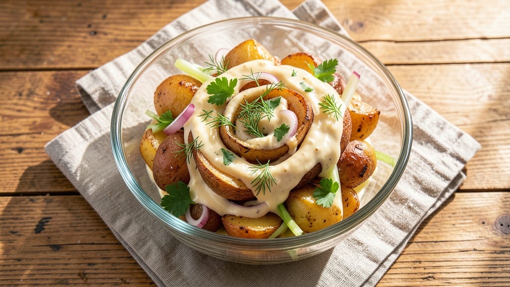 Awesome Potato Salad Recipe: Bold Mustard and Herbs With Crunchy Celery Bites
