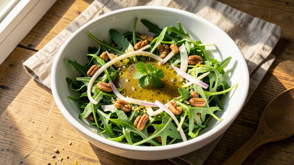 Arugula Side Salad Recipe: Peppery Greens With Lemon-Herb Crunch