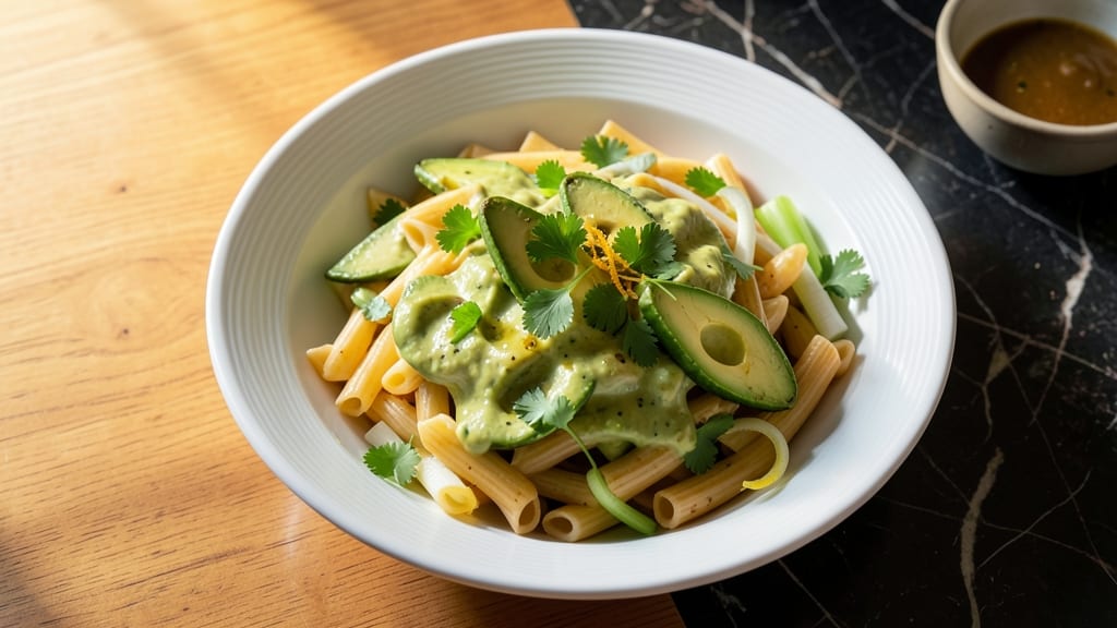 Avocado Macaroni Salad Recipe: Creamy Avocado and Herb Dressing With Crisp Celery Crowns