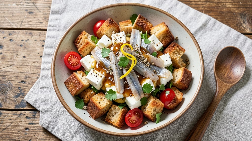 Barefoot Contessa Bread Salad Recipe: Warm Toasted Cubes Over Tangy Anchovy Dressing