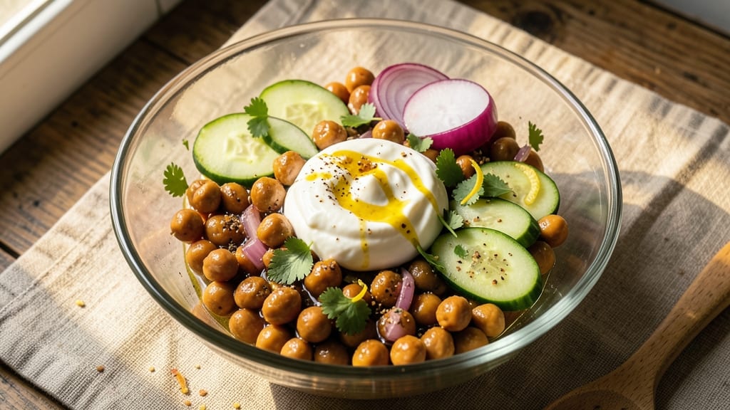 Bangladeshi Salad Recipe: Tangy Yogurt and Crispy Chickpea Delight