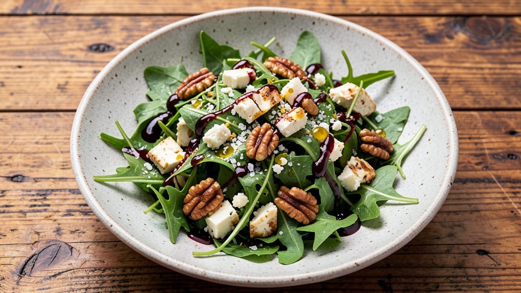 Arugula Gorgonzola Salad Recipe: Peppery Cheese and Nutty Walnut Crunch