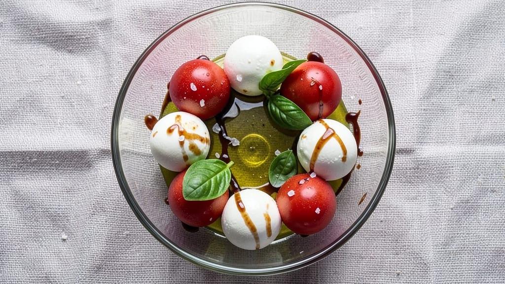 Caprese Salad Recipe With Small Mozzarella Balls: Bite-Sized Freshness in 10 Minutes