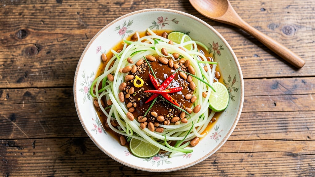 Cambodian Green Papaya Salad Recipe: Shredded Papaya, Chili-Lime Zing