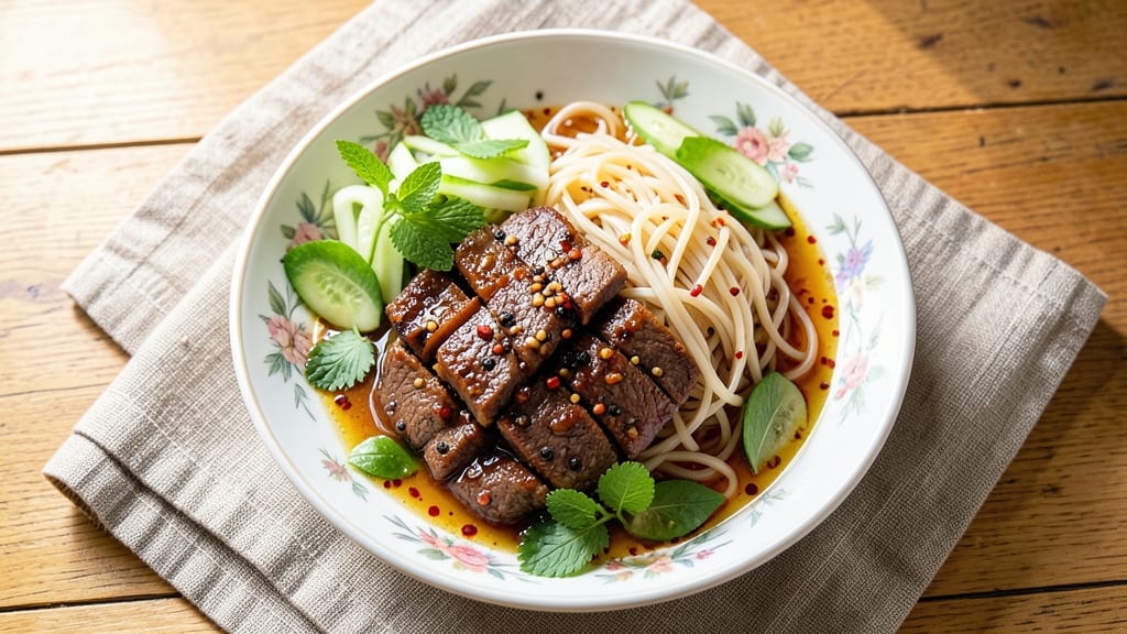 Cambodian Beef Salad Recipe: Crunchy Rice Noodles With Tangy Lime Dressing