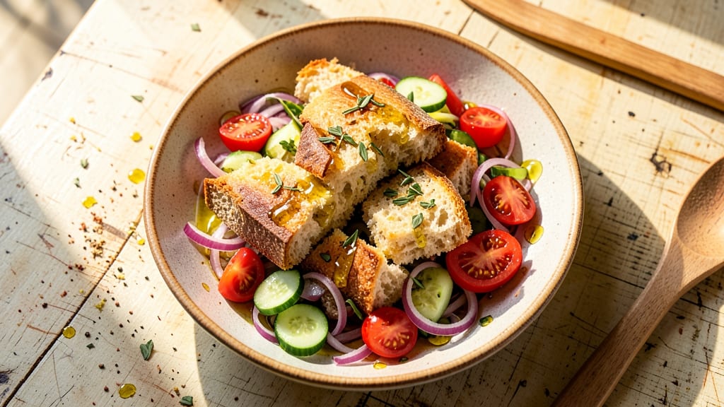 Barefoot Contessa's Greek Panzanella Salad Recipe: Crispy Bread and Juicy Tomato Magic