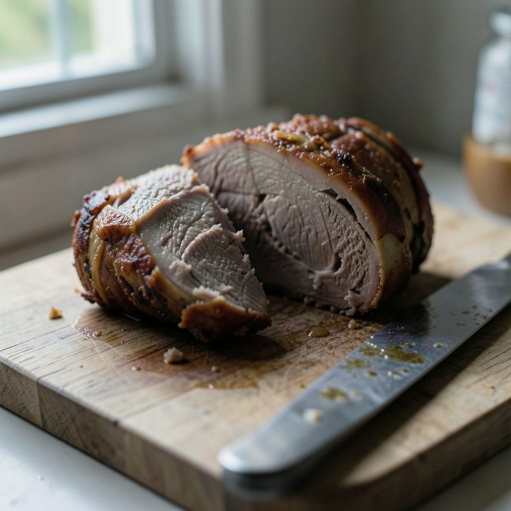A roast that went wrong, dry and split