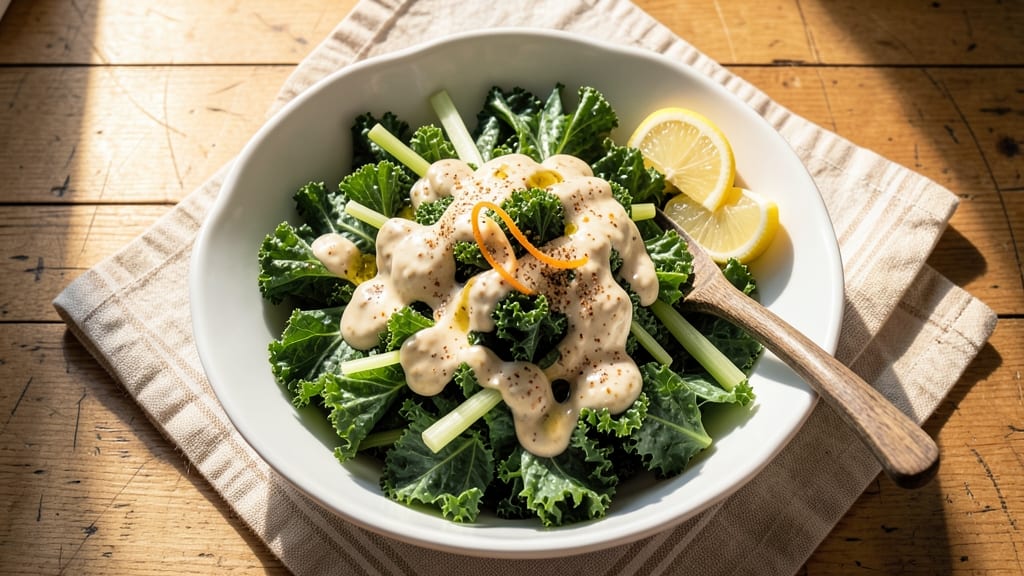 By Chloe Kale Caesar Salad Recipe: Crispy Celery Crowns Over Creamy Garlic-Anchovy Dressing