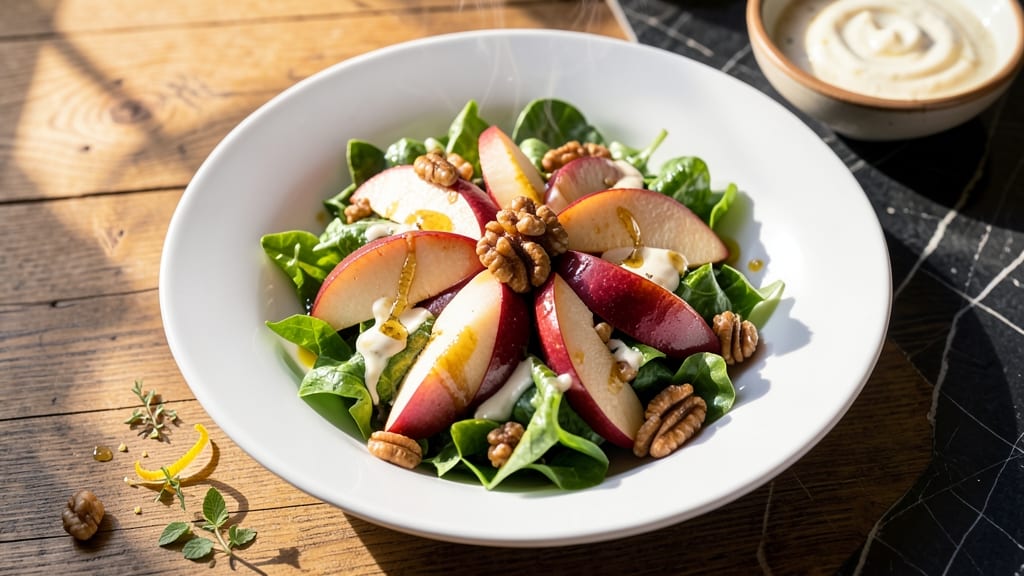 Apple and Nut Salad Recipe: Sweet-Tart Crunch With Warm Cinnamon Dressing