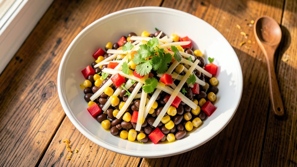 Black Bean, Jicama, and Corn Salad Recipe: Refreshing Crunch With Lime and Cilantro Zing
