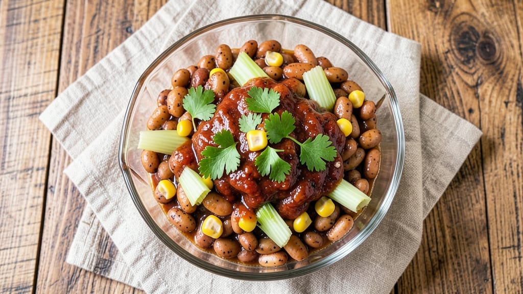 BBQ Beans Salad Recipe: Smoky Sweetness With Crunchy Celery Crowns