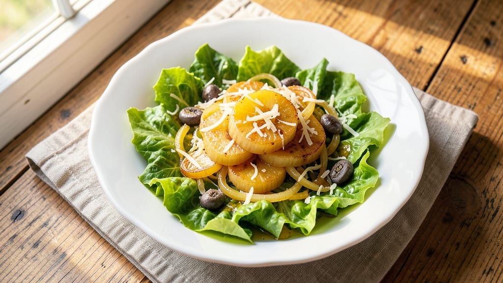 Butter Crunch Salad Recipe: Celery Crowns Over Creamy Parmesan-Anchovy Bliss