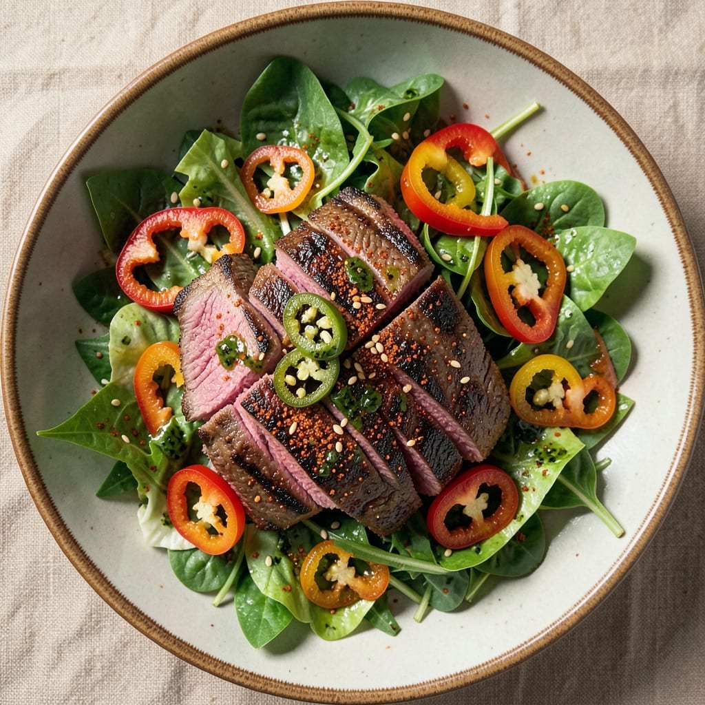 7 Pepper Sirloin Salad Recipe: Spicy Kick Meets Crispy Grilled Flavor