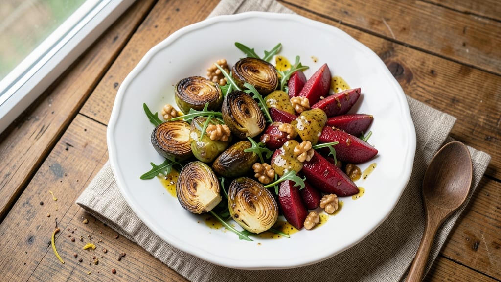 Brussels Sprouts and Beet Salad Recipe: Earthy Sweetness With Crispy Roasted Edges